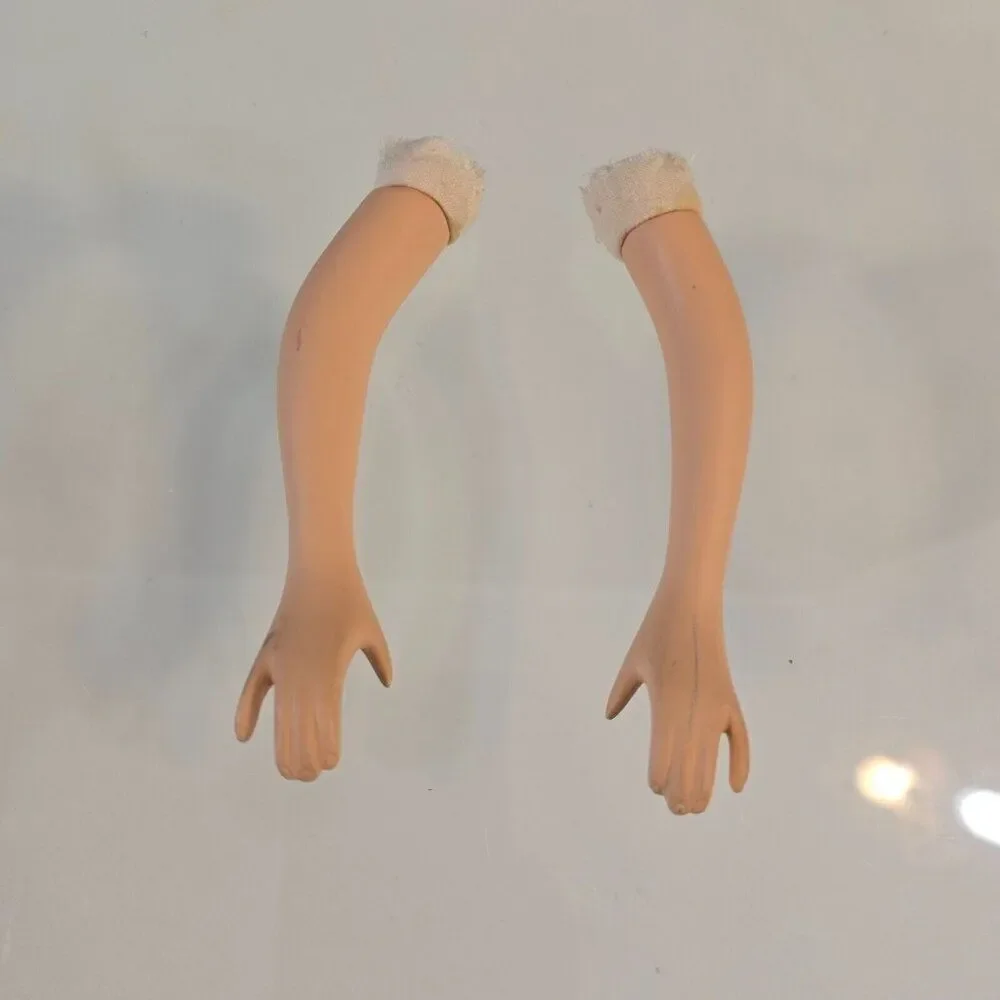 5 Piece Lot of Porcelain Doll Parts Head Arms Legs As Is